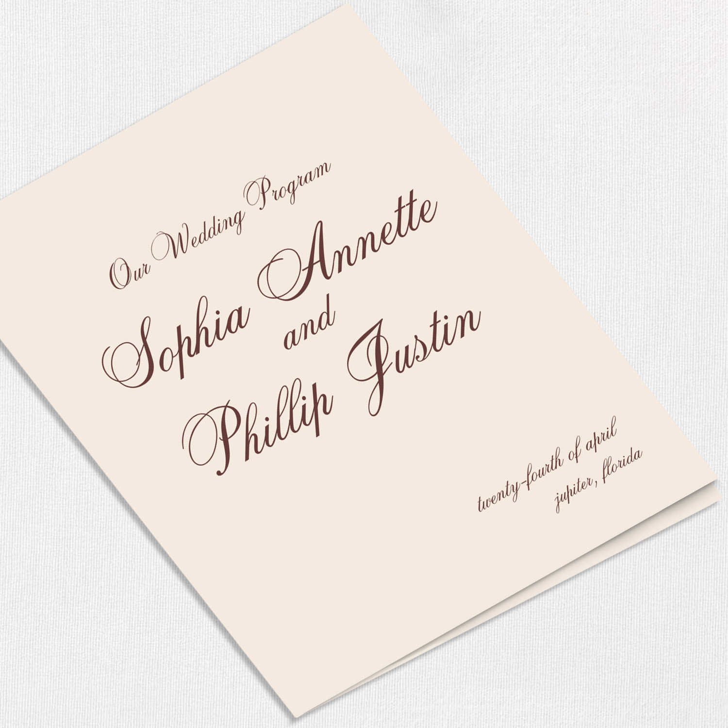 Sophia Wedding Programs