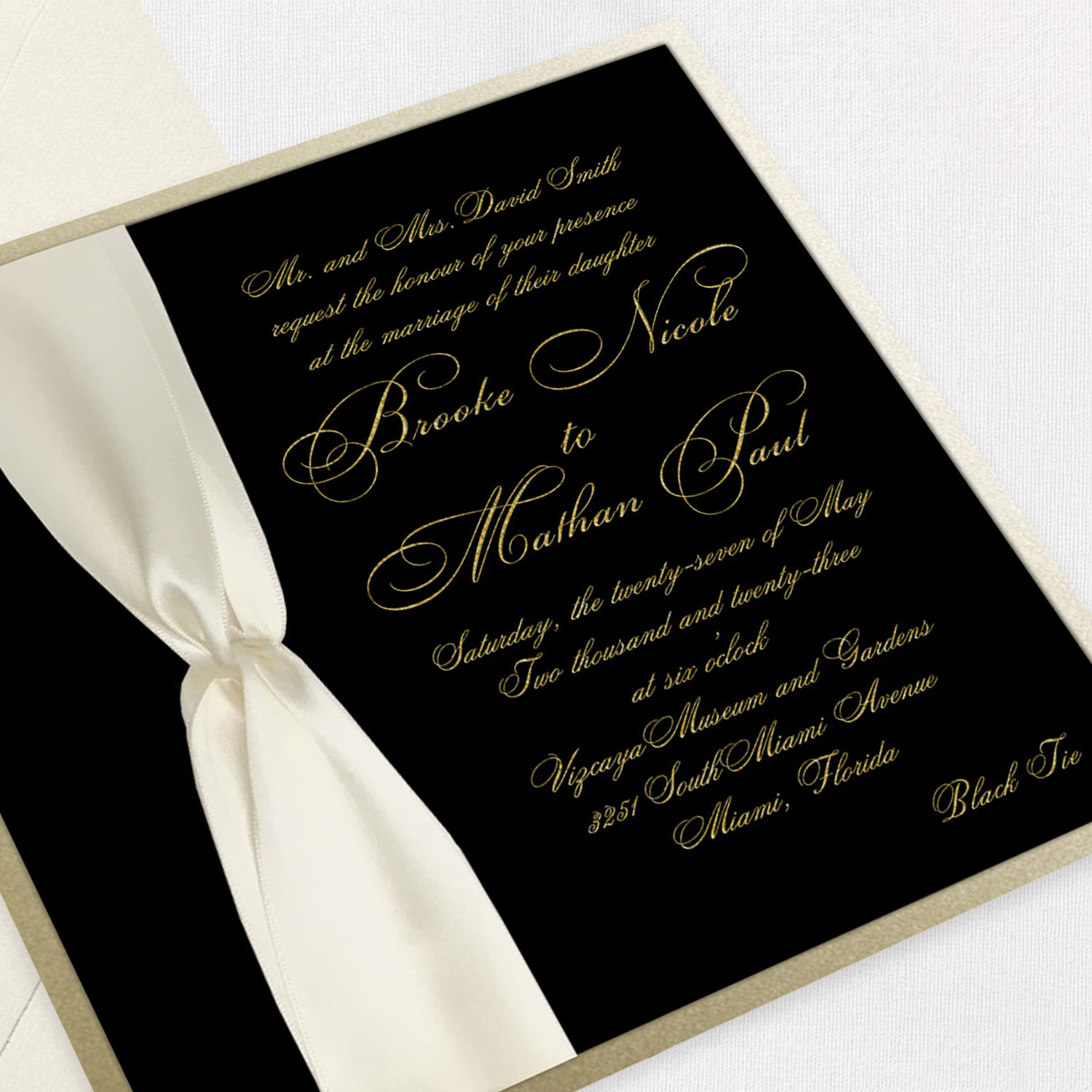 Brooke Ribbon Wedding Invitations