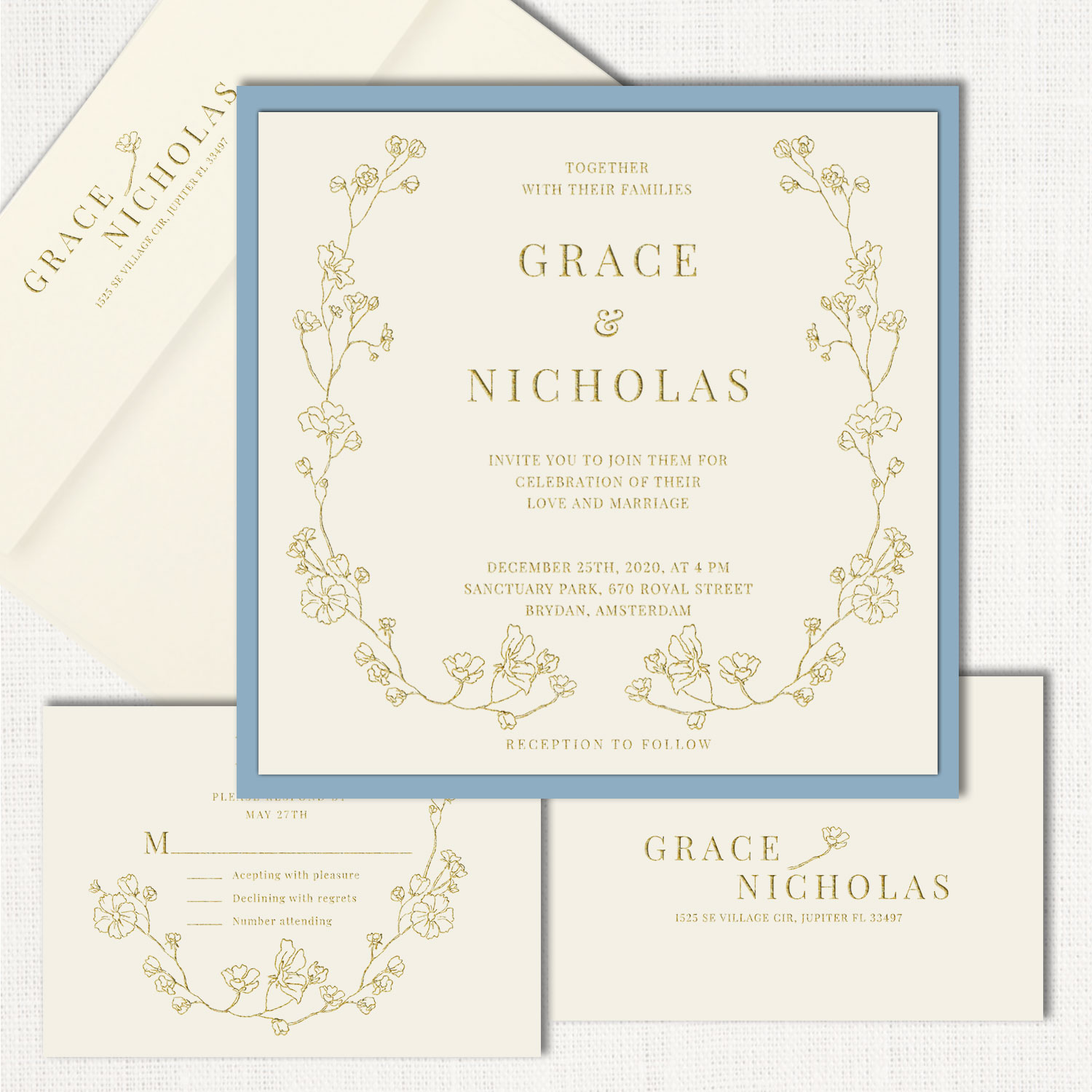 Grace Square Wedding Invitations