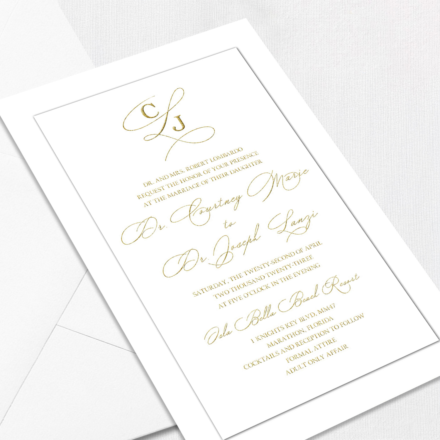 Courtney White Wedding Invitations 