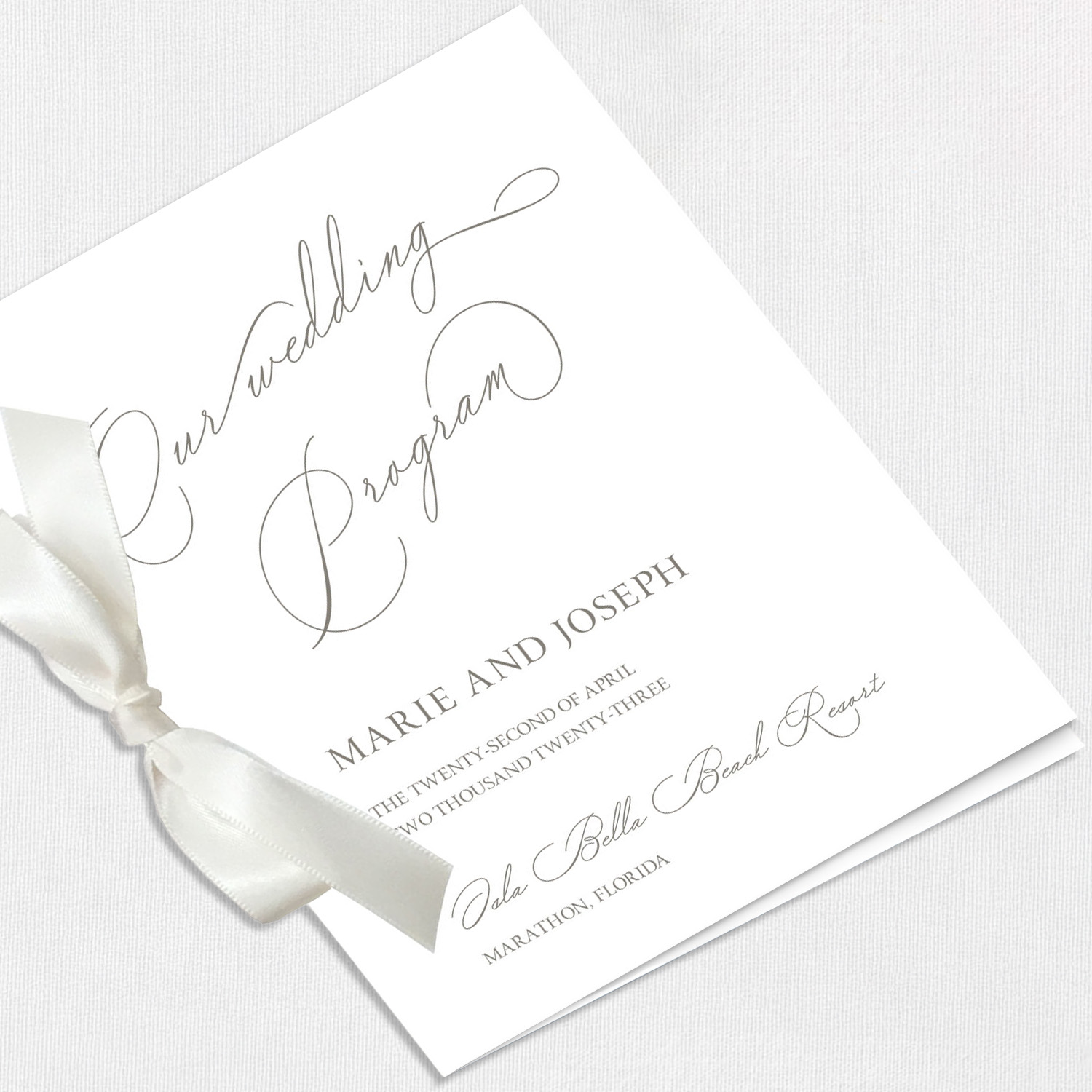 Courtney Ribbon Wedding Programs