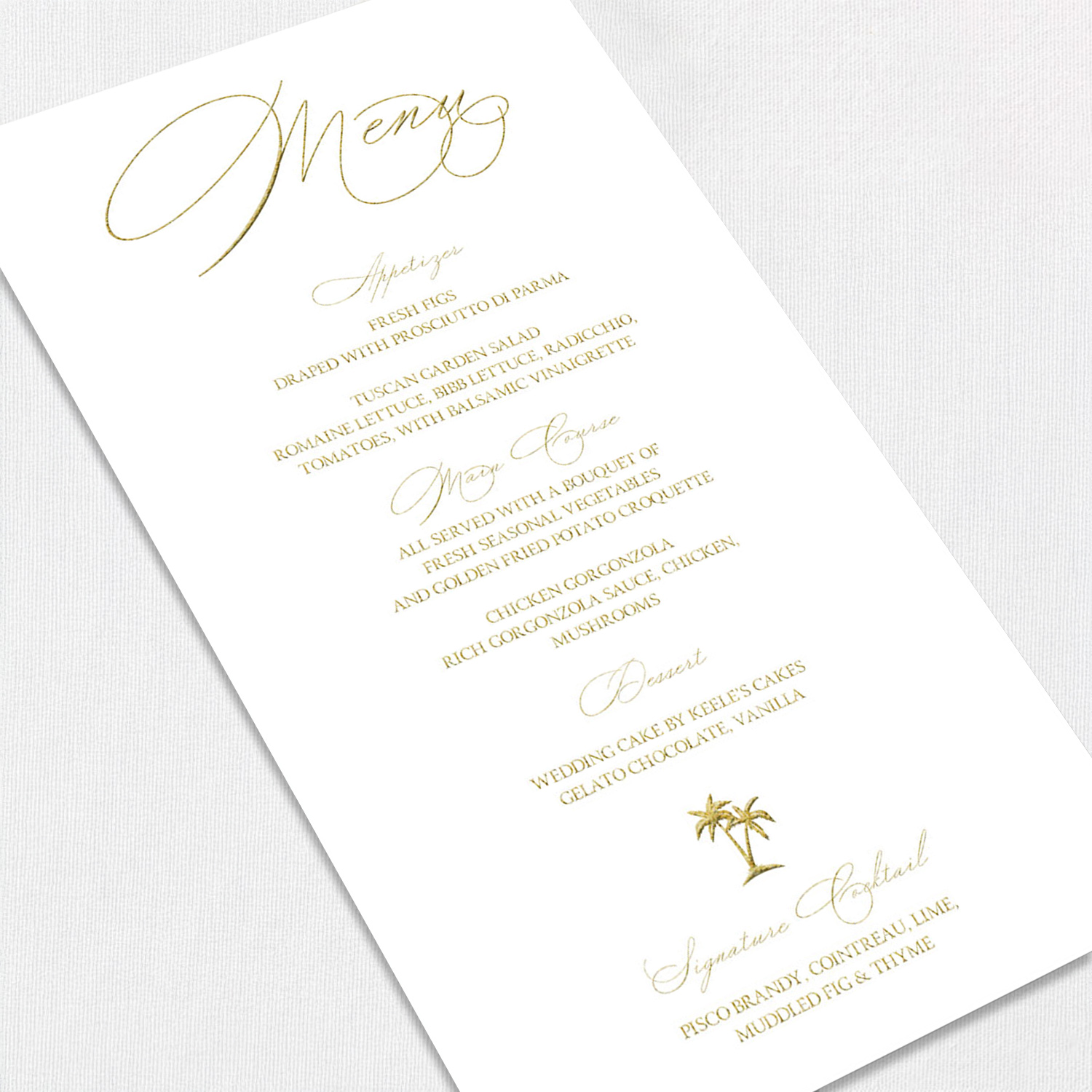 Courtney Wedding Menu