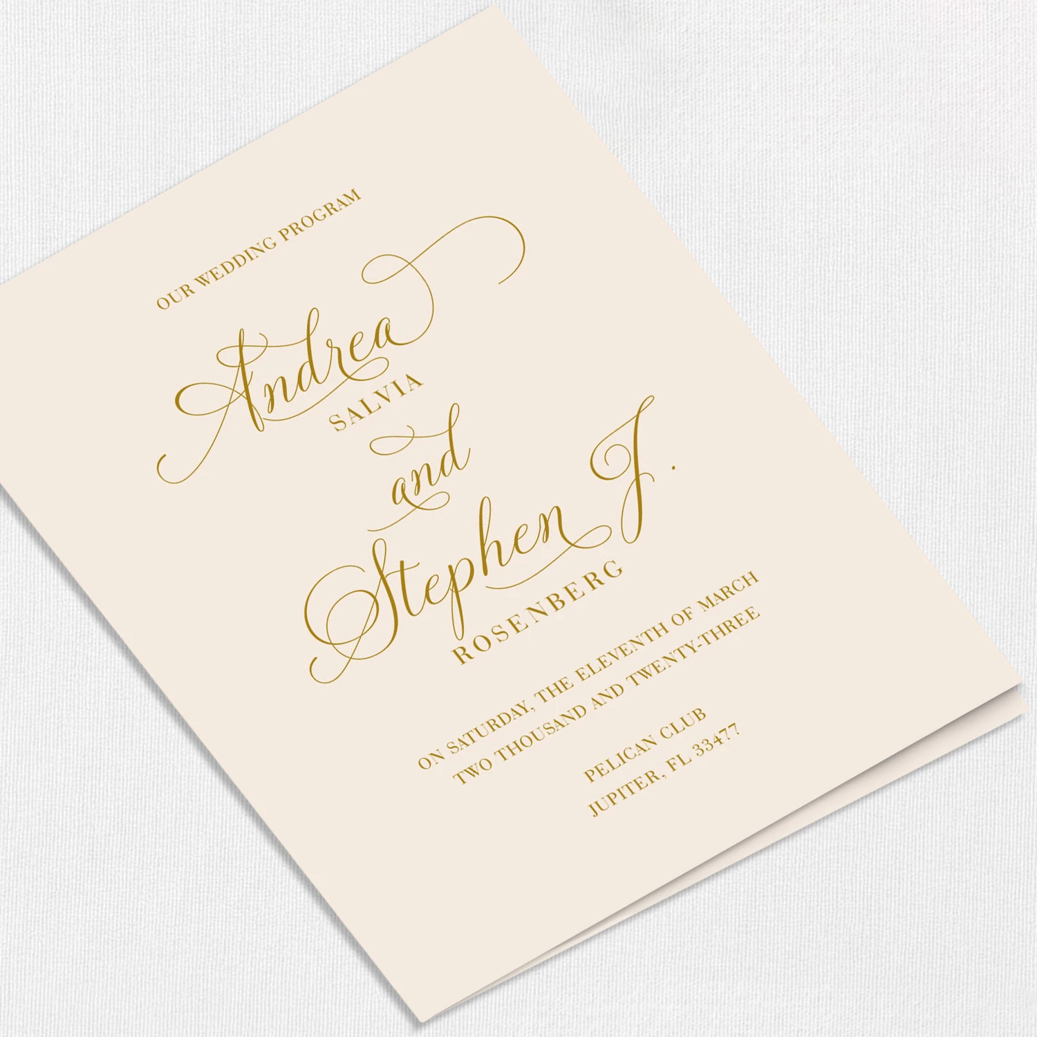 Andrea Blush Wedding Programs