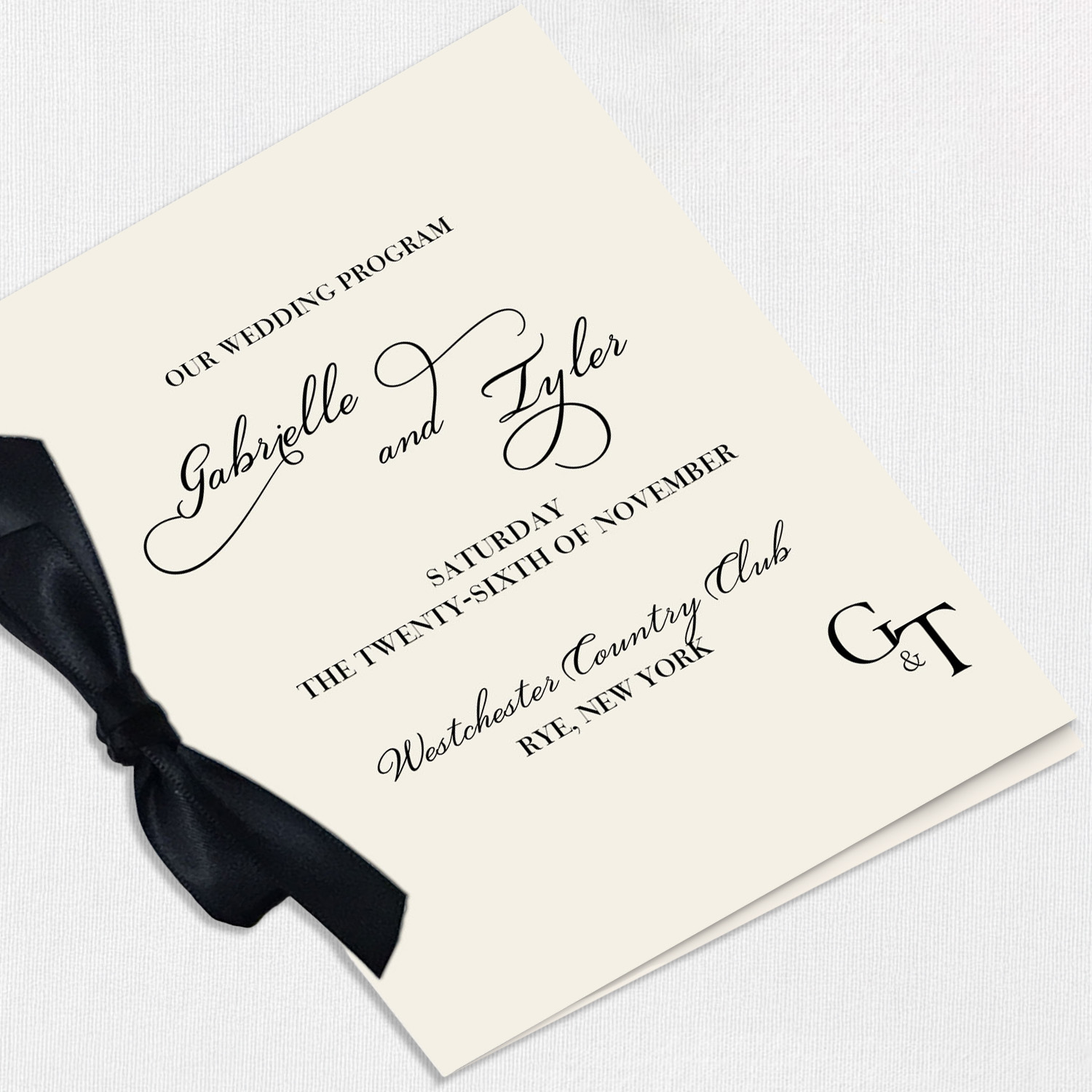 Gabrielle Ribbon Wedding Programs