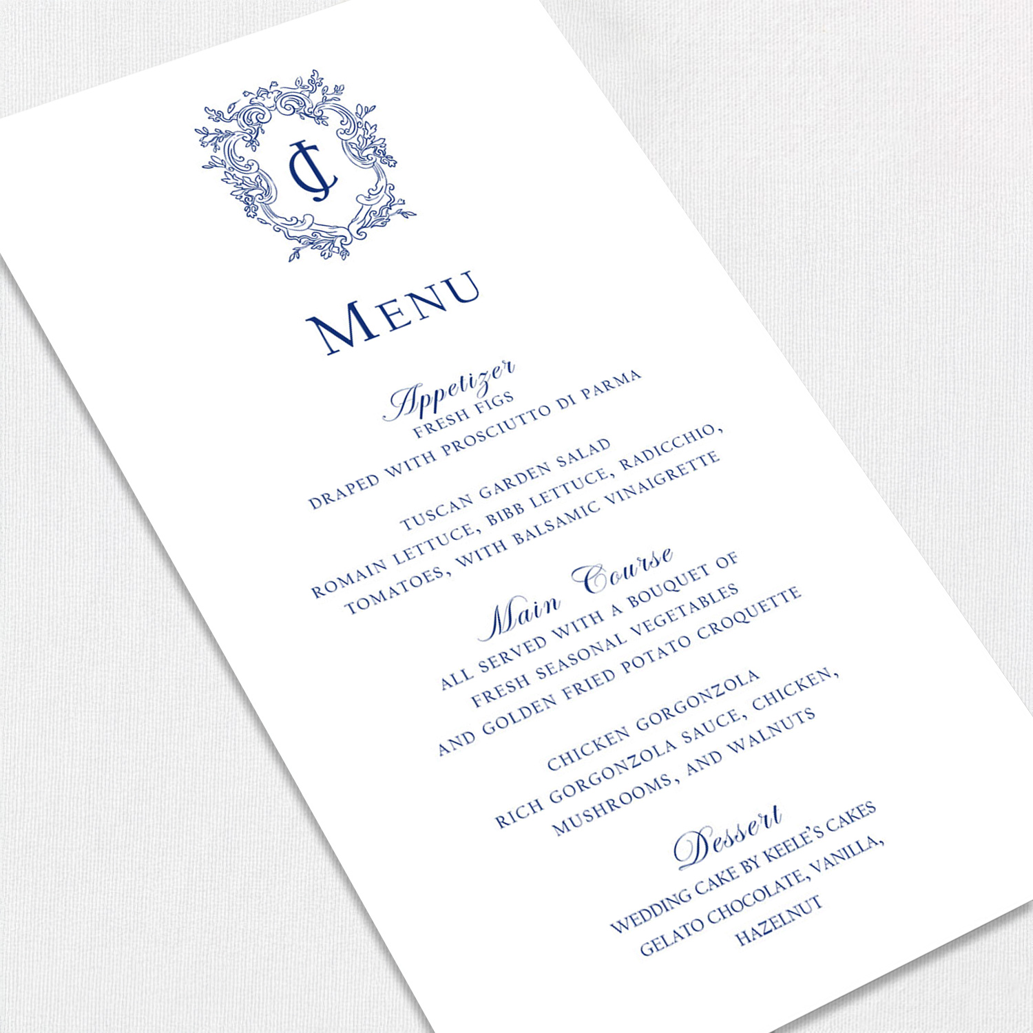 Catherine Wedding Menu
