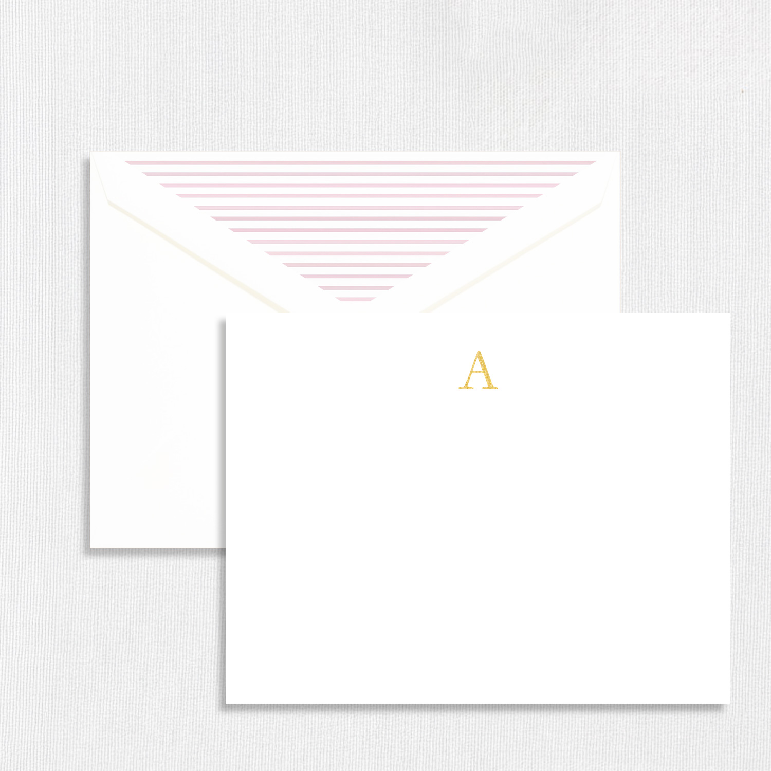 Pink Stripe Monogram Note Set 