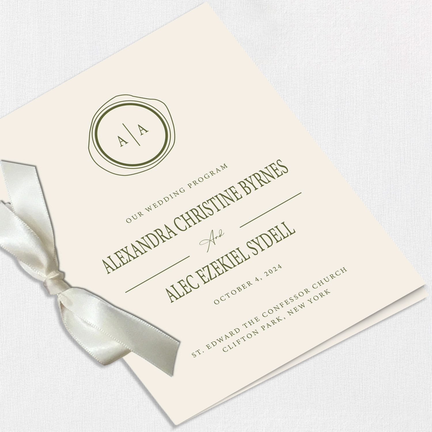 Alexandra Ribbon Wedding Programs
