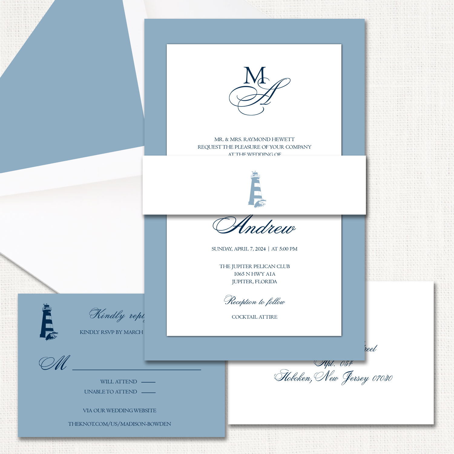 Madison Belly Band Wedding Invitations