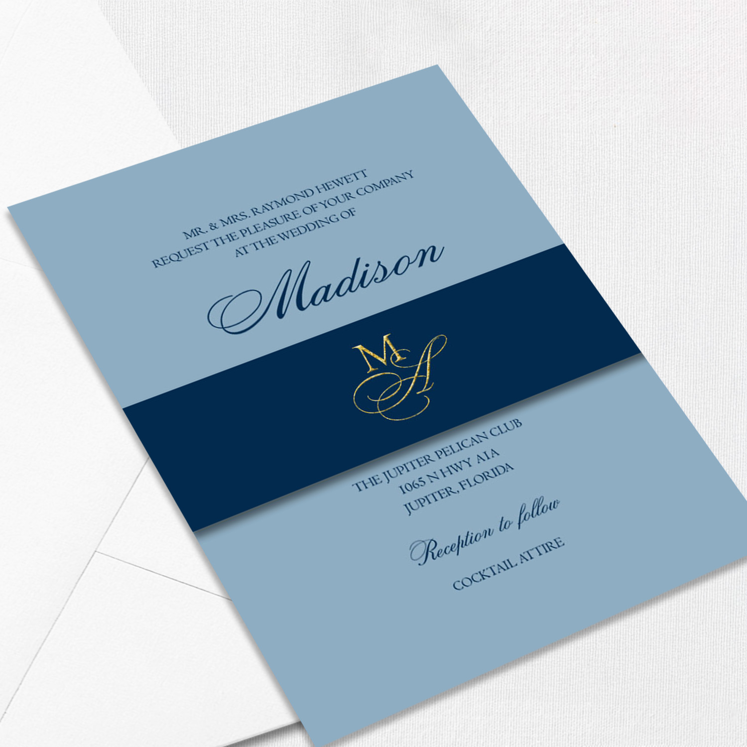 Madison French Blue Wedding Invitations