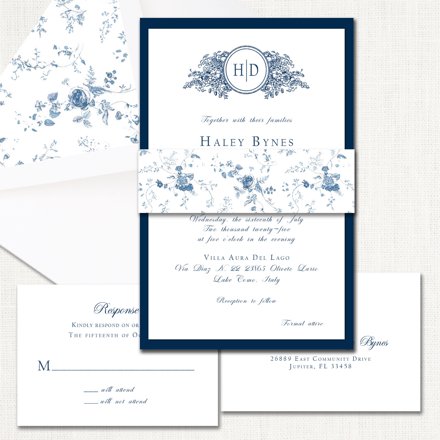 Haley Belly Band Wedding Invitations