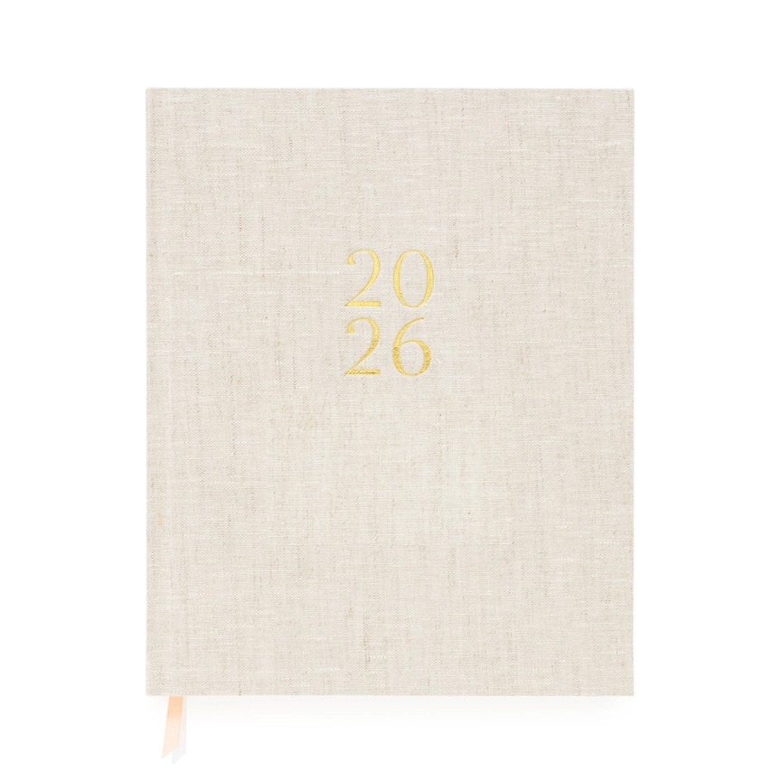 Desk Planner, Linen Neutral 2026