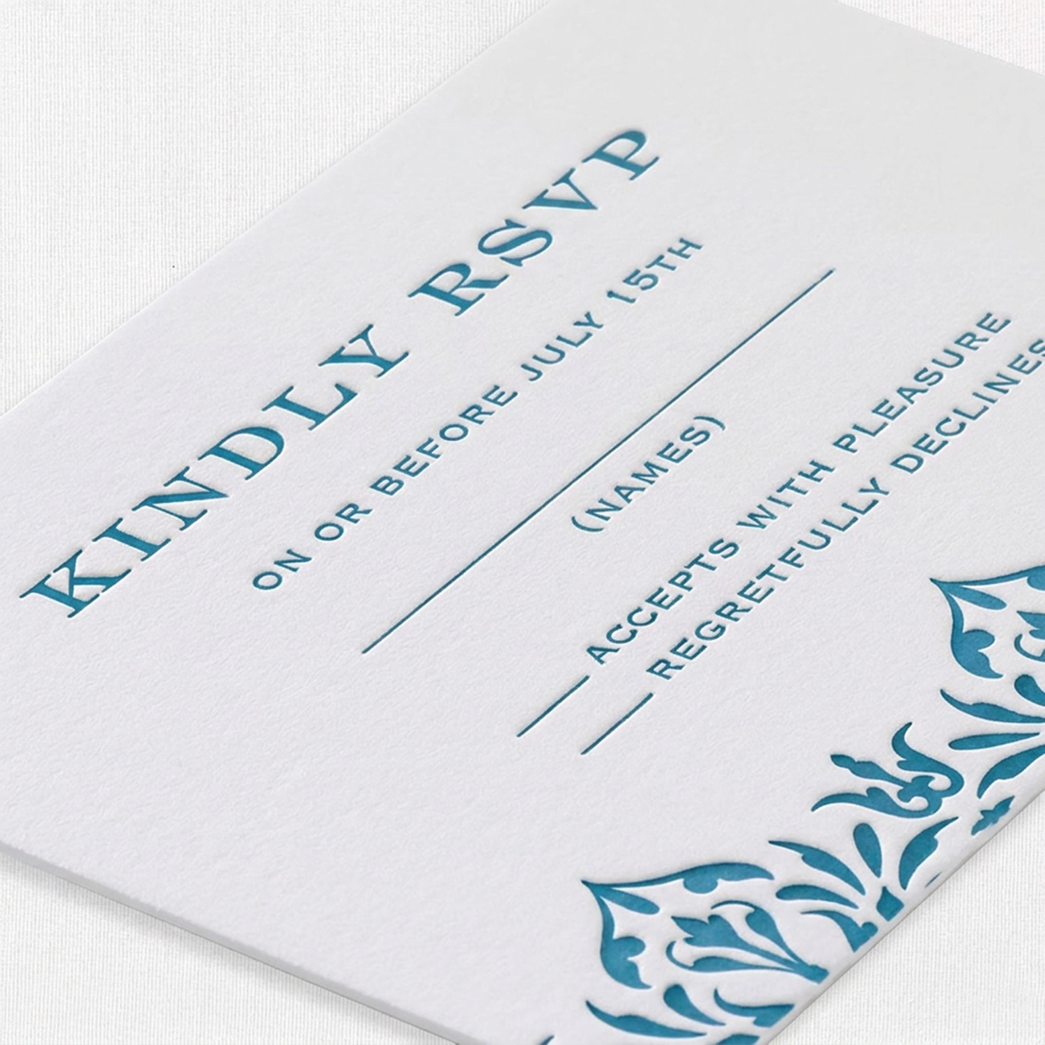 Letterpress Flat RSVP Card