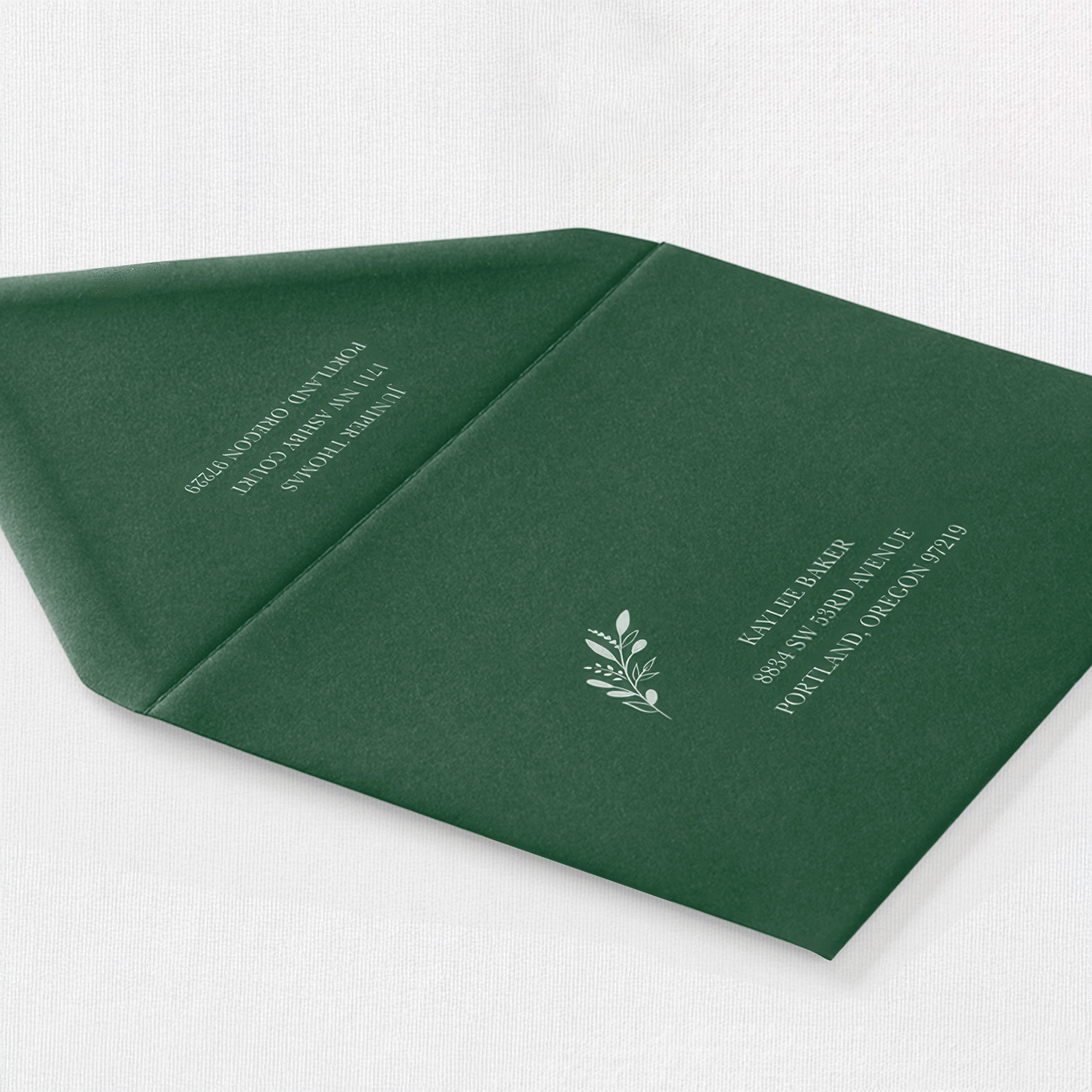 Mid Green Envelope - White Ink