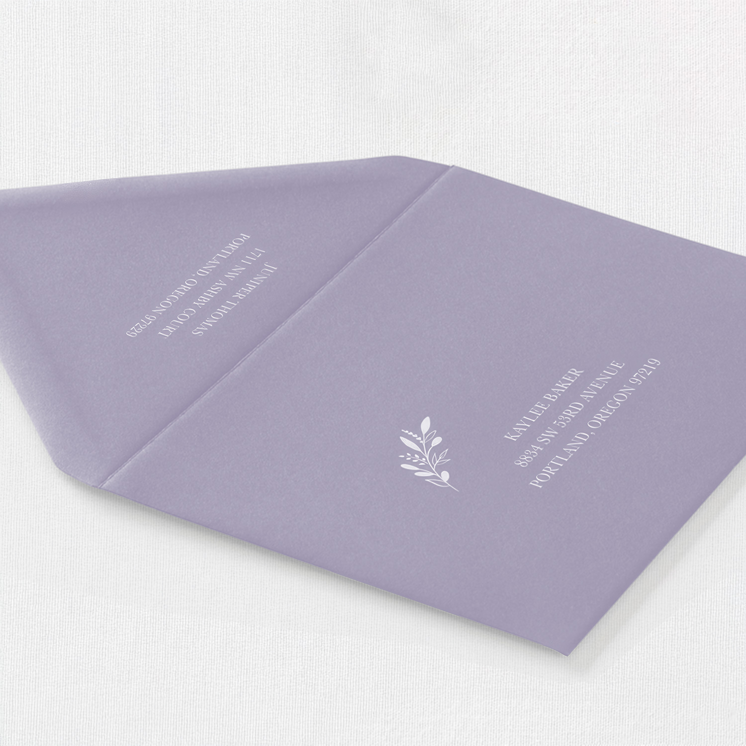 Lavender Envelope - White Ink