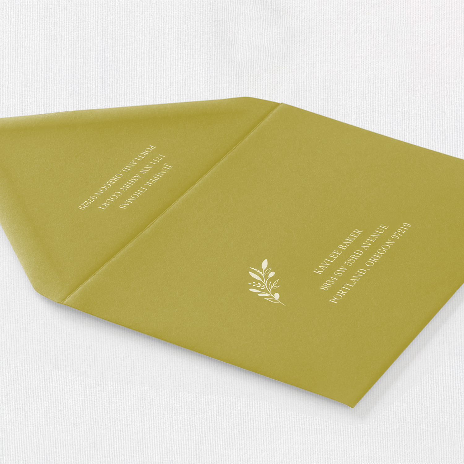 Chartreuse Envelope - White Ink