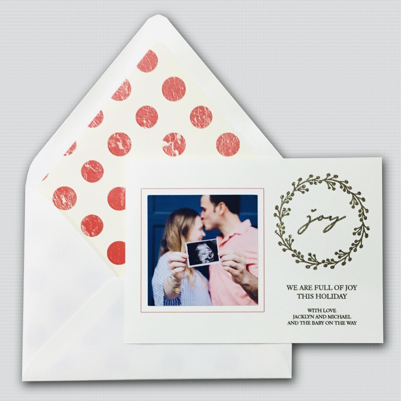 Custom Holiday Cards, Peace, Love, Joy Card