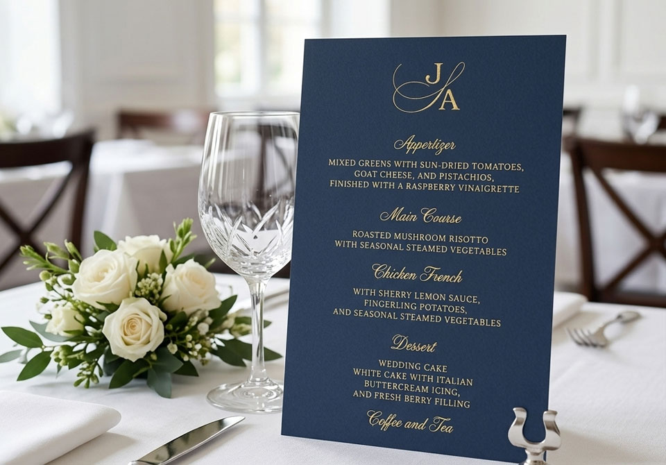 What to Include on a Wedding Menu Card?
