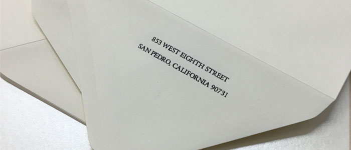 envelopes return address printing