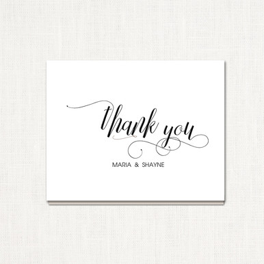 Maria Calligraphy Thank Your Cards sparkle | Leslie Store