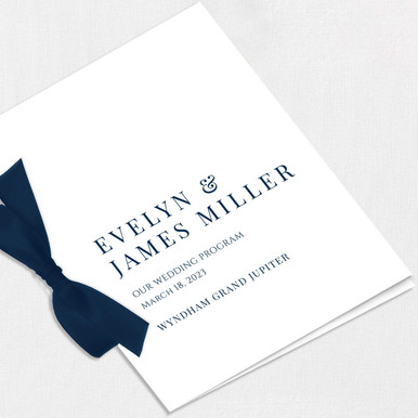 Wedding Program Ribbon Evelyn Ribbon Wedding Programs - Sophisticated Design