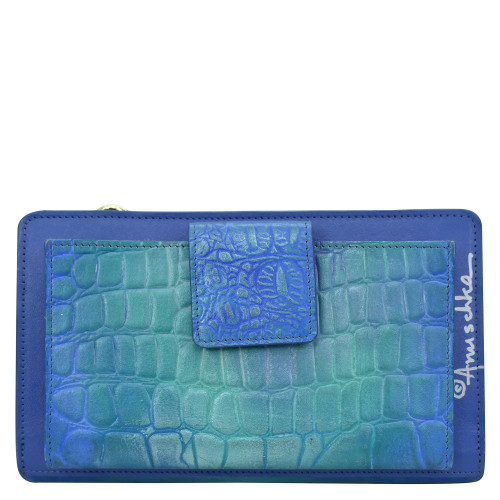 Anuschka - Blue Organizer Wallet Crossbody