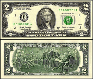 2017 two dollar bill