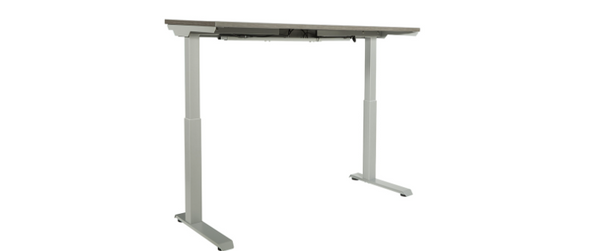 OFFICE STAR SIT/STAND ELECTRIC HEIGHT-ADJUSTABLE TABLE, SLATE GREY TOP / SILVER BASE