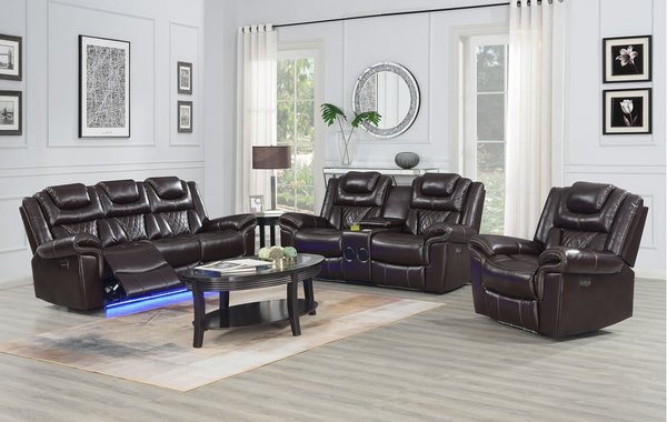 ALEXA 3PC POWER RECLINING SET, BROWN