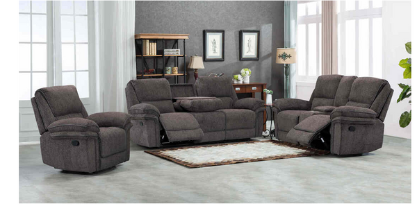 Harper - 3PC Reclining Set, GREY