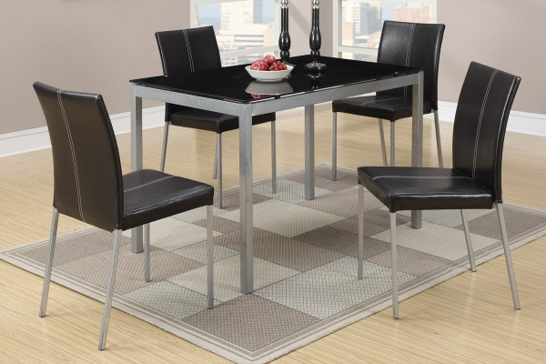 5-PC DINING SET GLASS TOP