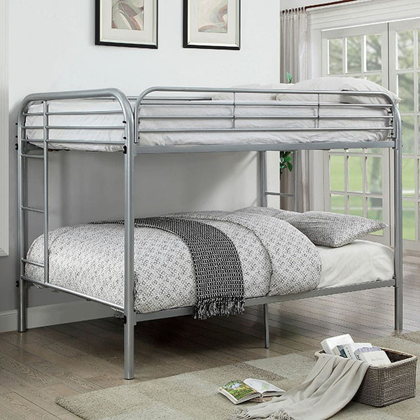 OPAL FULL/FULL METAL BUNK BED, SILVER