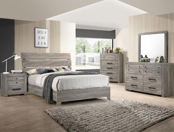 Tundra Queen Platform Bedroom Set 4PC, Gray 