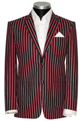 Patch pocket striped blazer