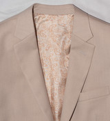 120's WOOL NOTCH LAPEL SAND SLIM-FIT SUIT FOR MEN'S
