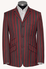 Weller 60's Style Dark Grey and Burgundy Stripe Boating Blazer