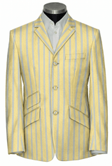 Weller 60's Style Pastel Yellow and Sky Stripe Boating Blazer