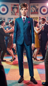 Ringo starr skinhead 1960s  teal blue women's tonic suit