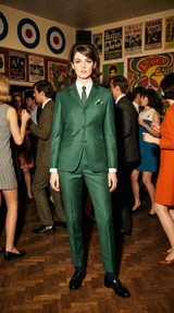 Paul Weller Notch lapel 3 button green mod suit