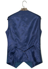 Teal blue colour POW check notch lapel waistcoat