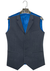 Light Blue Tweed herringbone men's waistcoat