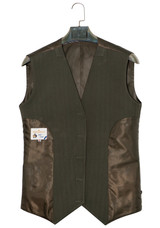 Tweed olive herringbone men's waistcoat