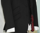 Deal! BUY Weller black peak lapel 3 piece suit, Get FREE (Shirt+Tie+hanky+collar pin)