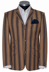 Weller 60's Style Navy stripes in brown Boating Blazer