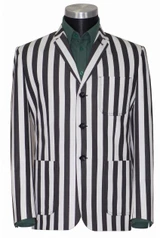 Weller Patch Pocket Black and White Stripe Boating Blazer