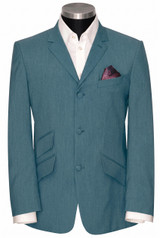 100% wool blend Mike Smith Sea green & navy  2 tone Blazer 1960's