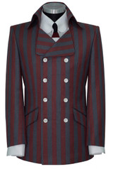 The Kinks Grey Burgundy Stripe in Crowd High Collar Blazer