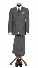 Weller Brown Grey Prince of Wales 2 Piece Suit for Men