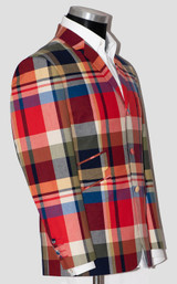 Steve Marriott madras check blazer in multicolor