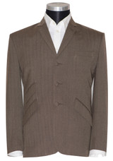 Herringbone suit | Flannel wool brown suit