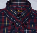 Mod shirt | button down maroon check shirt for men